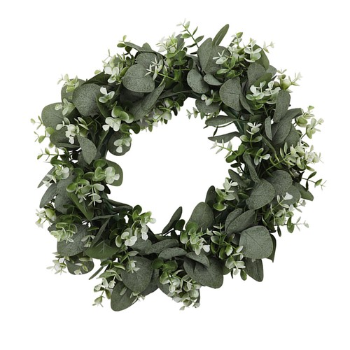 Front door wreath eucalyptus - front,