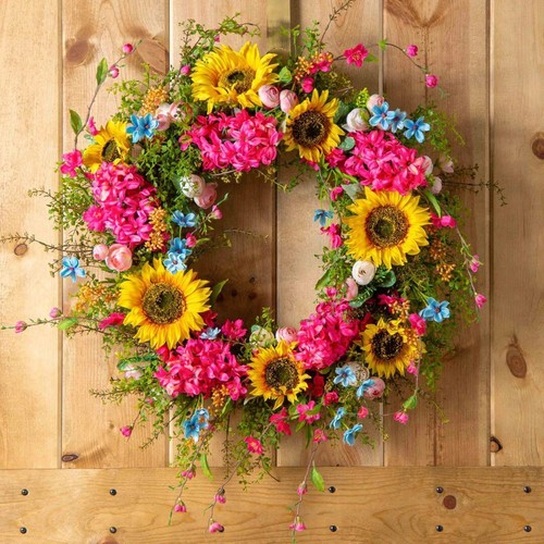 Sunflower wreath front door - wreath,