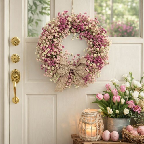 Lifelike spring flower wreath - lifelike,