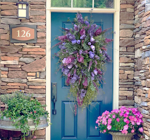Spring purple tulip - purple, wreath