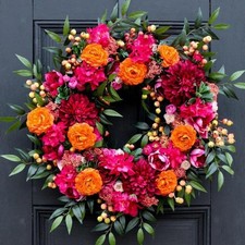 Round Garland Wreath Front