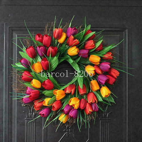 Artificial tulip wreath spring - artificial,