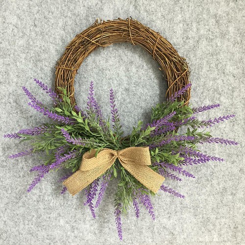 Artificial lavender wreath - artificial,